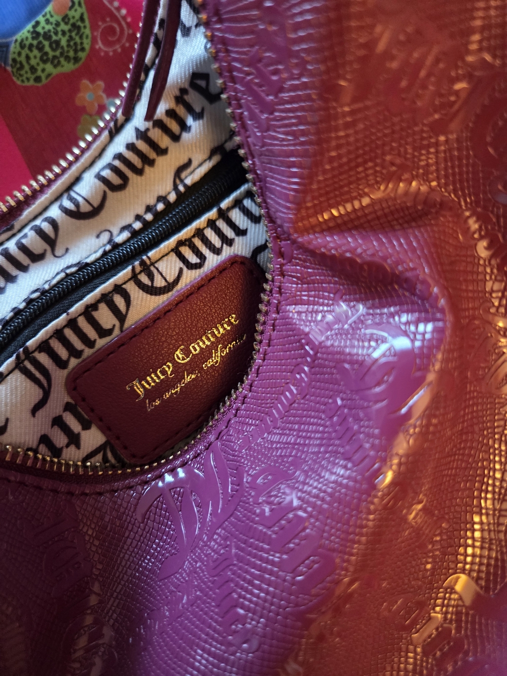 Juicy Couture Pink Fuchsia Gold Tone Chunky Braided Metal Handle Shoulder Bag - Picture 12 of 16